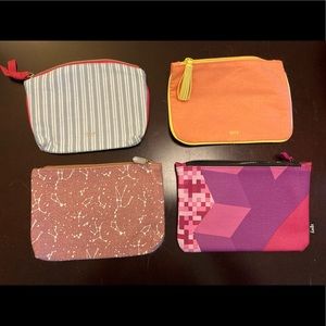 LOT OF 4 IPSY MAKEUP BAGS-CLASSIC DESIGNS